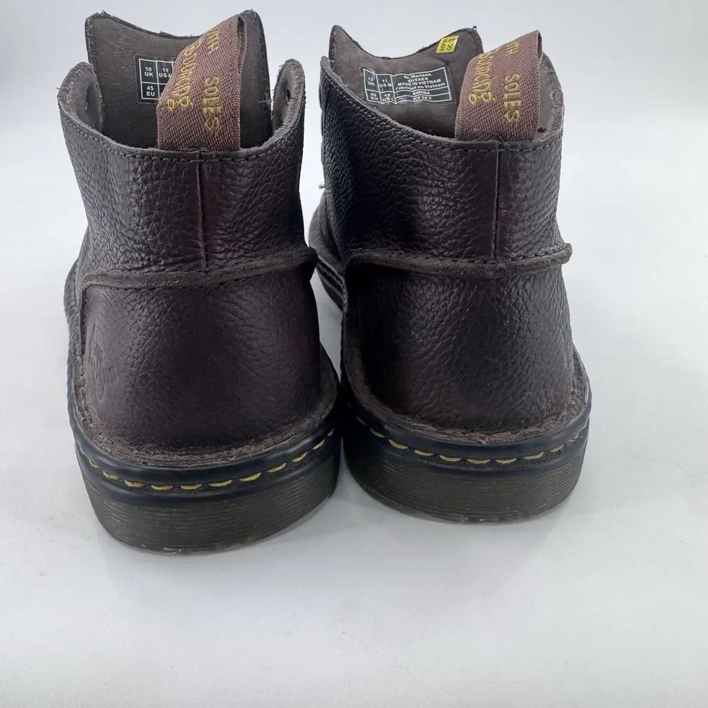 Dr. Martens Sussex Dark Brown Pebbled Leather Men's Size US 11 Chukka Boots